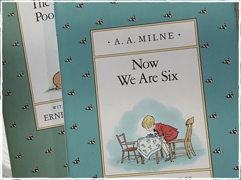a closeup of the kindergarten poetry book Now We Are Six by A.A.Milne