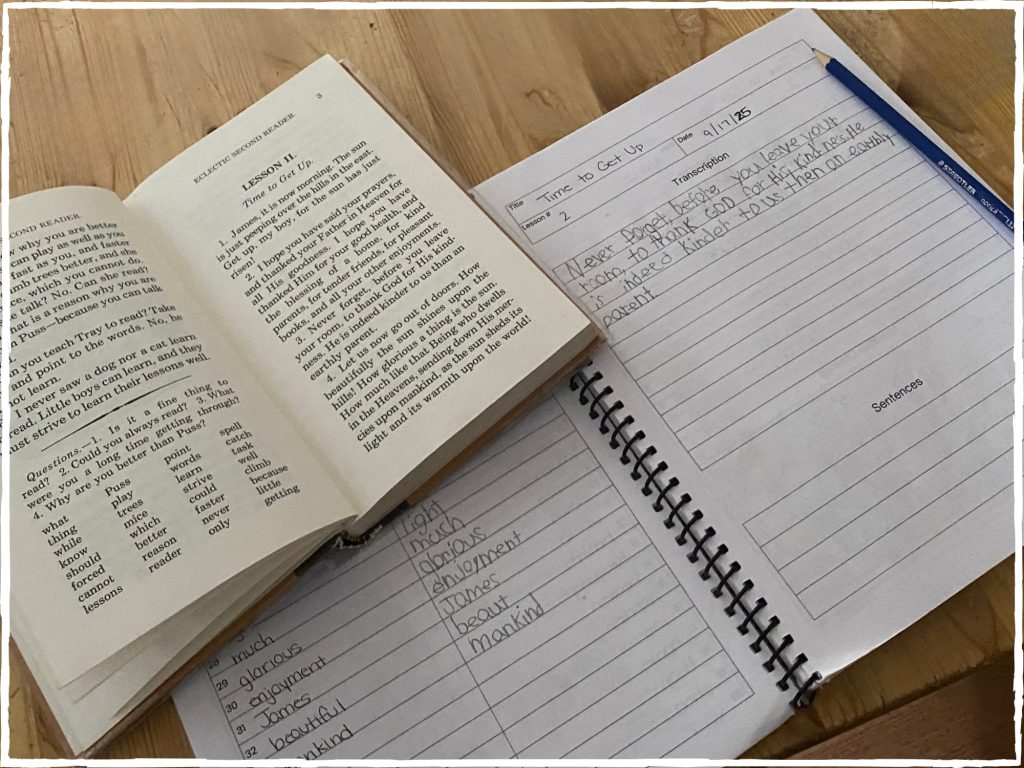 A copywork example from my homeschool
