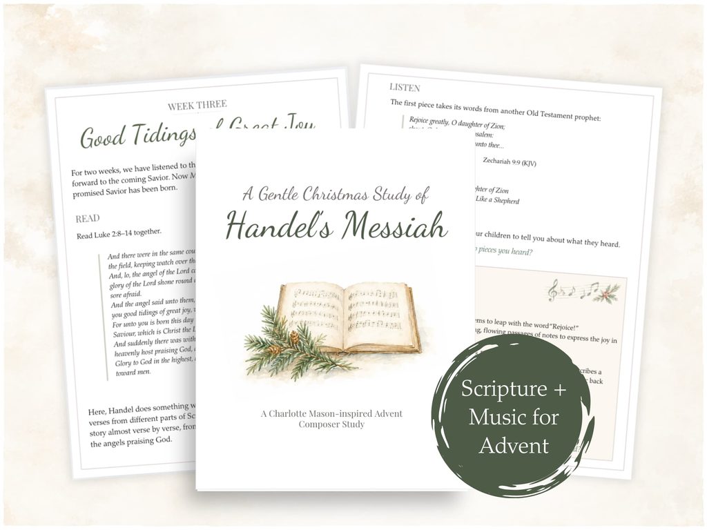 School with mom's Handel's Messiah Christmas Study with cover and inside pages